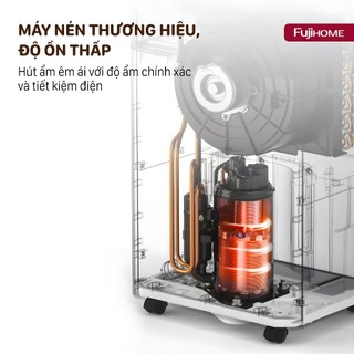 Máy hút ẩm công suất lớn Fujihome DH60W-HEPA mẫu mới 2025 kết nối wifi - Công suất 60L/ngày