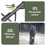 Xe kéo dã ngoại gấp gọn chở 80kg du lịch cắm trại Fujihome CT80, Xe đẩy hàng xếp gon khung thép chịu lực bánh siêu bền — ảnh 4