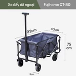 Xe kéo dã ngoại gấp gọn chở 80kg du lịch cắm trại Fujihome CT80, Xe đẩy hàng xếp gon khung thép chịu lực bánh siêu bền — ảnh 8