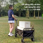 Xe kéo dã ngoại gấp gọn chở 80kg du lịch cắm trại Fujihome CT80, Xe đẩy hàng xếp gon khung thép chịu lực bánh siêu bền — ảnh 3