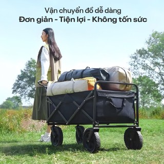 Xe kéo dã ngoại, cắm trại gấp gọn FUJIHOME CT-100 Tải trọng 100kg, khung thép carbon chắc chắn