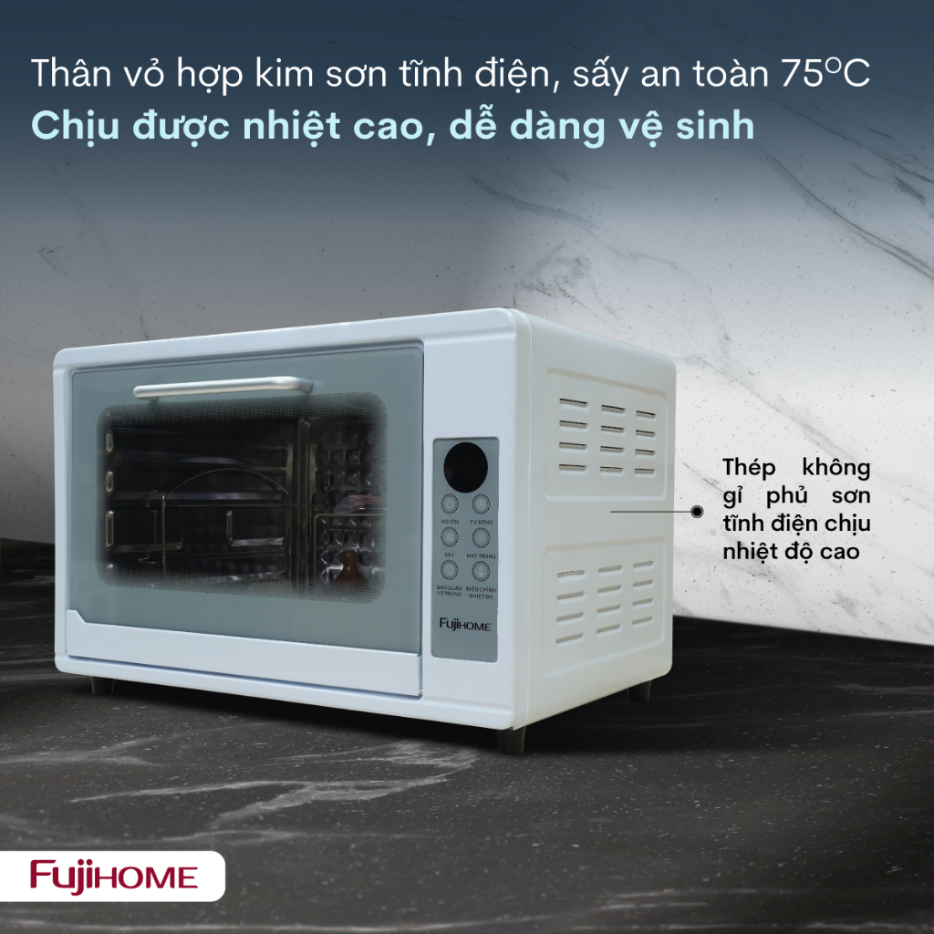 Tủ sấy tiệt trùng đa năng 48L FUJIHOME DD48 Nhập Khẩu, Máy sấy khô công nghệ UVC LED khử trùng