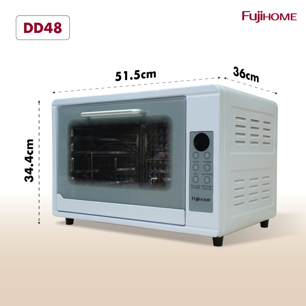 Tủ sấy tiệt trùng đa năng 48L FUJIHOME DD48 Nhập Khẩu, Máy sấy khô công nghệ UVC LED khử trùng