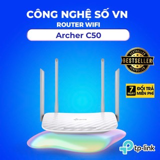 Bộ phát wifi TP-Link Archer C50 Tốc Độ Cao AC1200Mbps| 4 Anten, 2 Băng Tần | Chính Hãng BH 24 Tháng