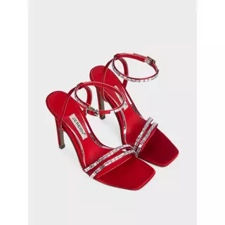 Giày cao gót 12cm mũi vuông quai đôi ngang đính đá cao cấp Cassy Strappy Heels SABLANCA SN0019