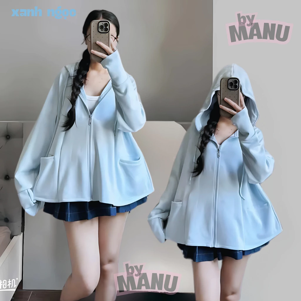 Áo Khoác Chống Nắng Umi Su Cao Cấp, Áo nữ dày dặn,(túi trong có khóa kéo) Form Dài Xoè Trẻ Trung Chố