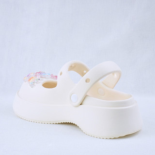 Dép cross nữ đế cao 4cm kèm 10 Sticker Dâu lấp lánh Mita kiểu sandal CSM-04