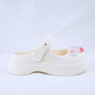 Dép cross nữ đế cao 4cm kèm 10 Sticker Dâu lấp lánh Mita kiểu sandal CSM-04
