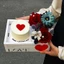 Hộp Mica Trong Suốt 2 Ngăn đựng bánh và hoa- Mẫu trái tim chữ LOVE-BB136B