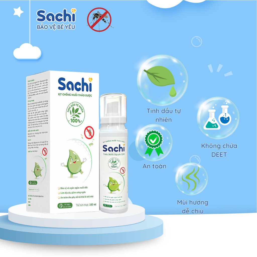 Ảnh Xịt Chống Muỗi Thảo Dược Sachi An Toàn Cho Bé - Hộp 1 chai 100 ml 1