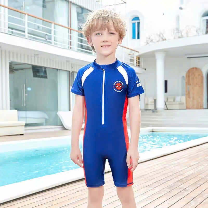 Bộ bơi dài tay cho bé in hình SIÊU NHÂN chất vải co giãn mềm mại thoáng mát cho bé từ 10kg- 35kg