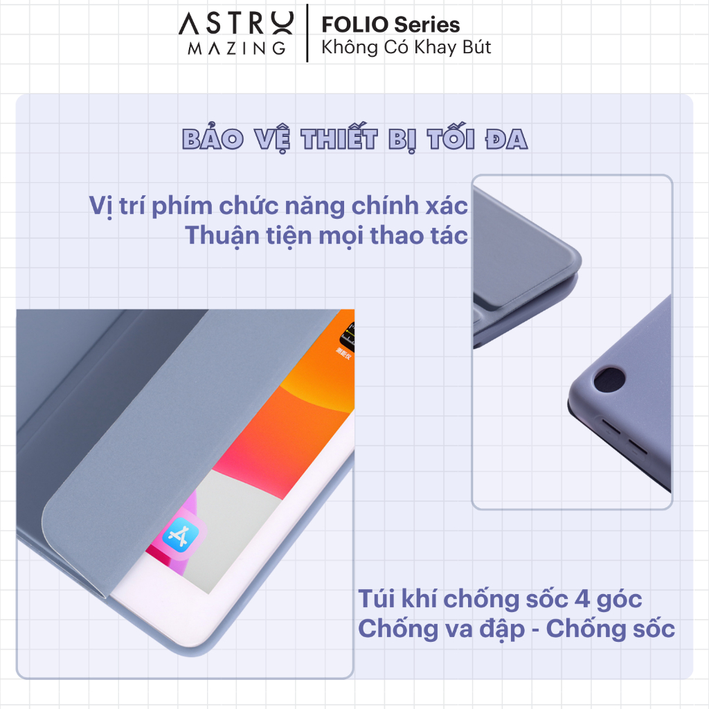Ảnh Bao da F01 không khay bút iPad Basic AstroMazing cover case iPad Pro 11 Air 4 5 Gen 9 4