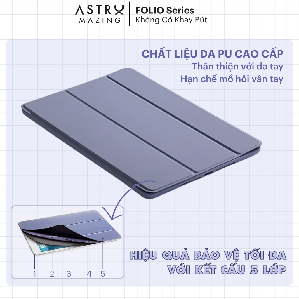 Ảnh Bao da F01 không khay bút iPad Basic AstroMazing cover case iPad Pro 11 Air 4 5 Gen 9 2
