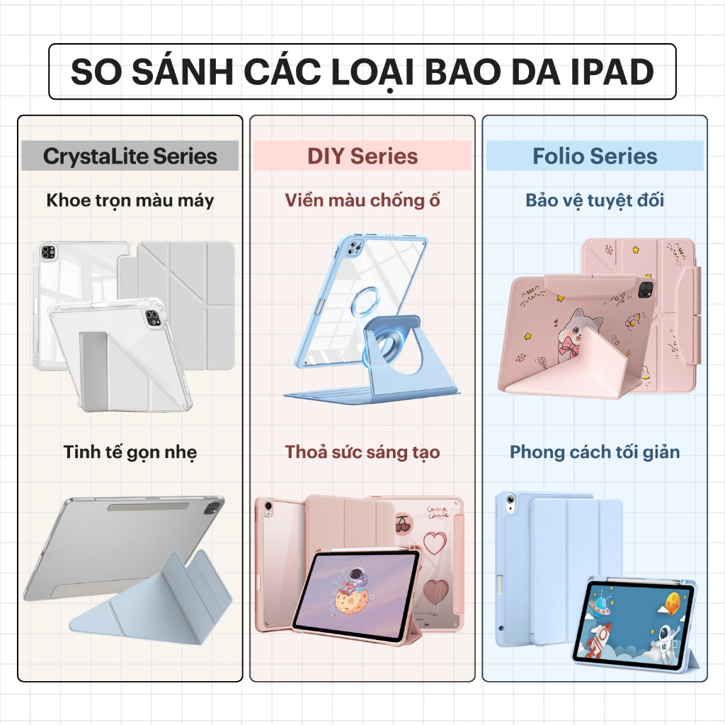 Ảnh Bao da DIY D02 lưng kính chống ố vàng dành cho iPad DIY V2 AstroMazing - Case cho Pro 11 Air 4 5 Gen 9 2