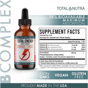Thực phẩm bổ sung vitamin Total Nutra Liquid Energy and Focus Hỗ trợ năng lượng, tập trung