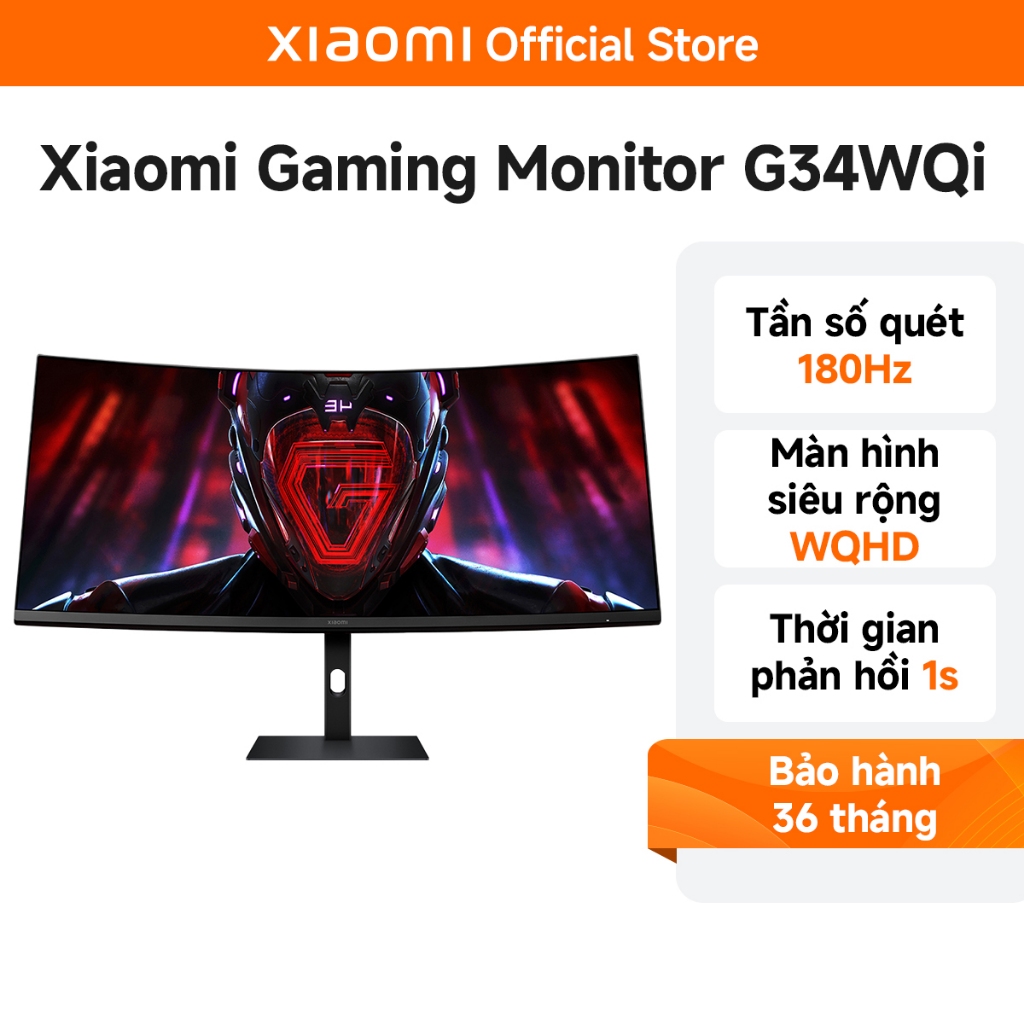 Ảnh Màn hình máy tính Xiaomi 2K Curved Gaming Monitor G34i 34inch-Tần Số Quét 180Hz - Bảo Hành 36 Tháng 1