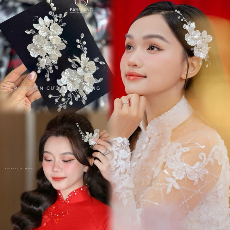 🔥🔥🔥Cài tóc cô dâu hoa đất sét giá 1 chiếc