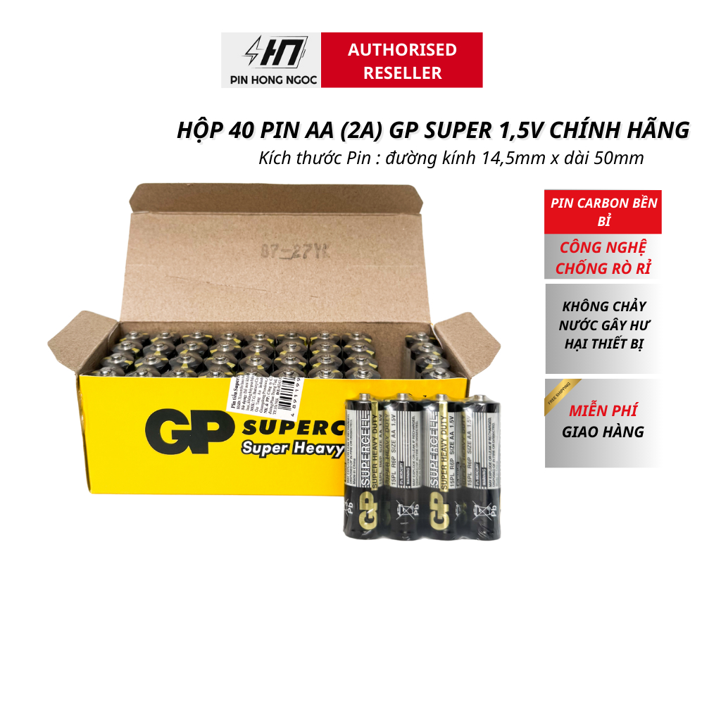 Hộp Pin AA 1,5V GP Batteries Siêu Bền - Hàng chính hãng | Shopee Việt Nam