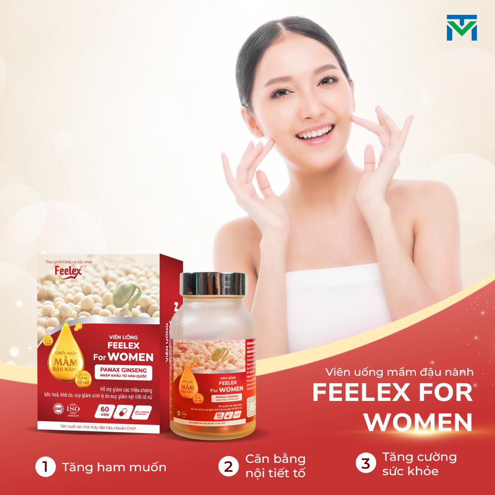 Ảnh Viên uống mầm đậu nành Feelex For Women hỗ trợ cân bằng nội tiết tố, tăng cường sinh lý nữ - 60v 4