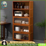 【Bảo hành trọn đời】Kệ đựng đồ nhà bếp nhiều lớp giá đựng đồ lò vi sóng tủ đựng đồ gia vị bát đĩa nồi cơm gia dụng — ảnh 1