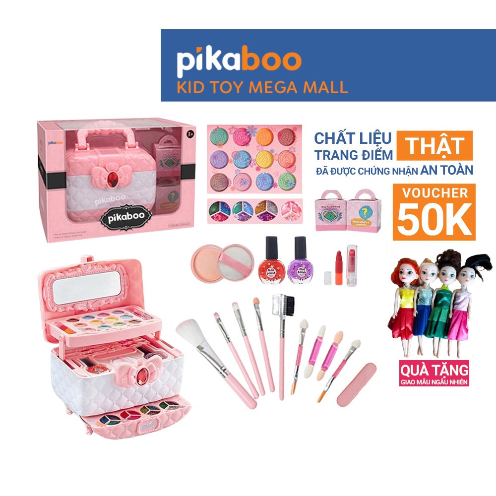 Ảnh Bộ trang điểm thật cho bé gái an toàn Pikaboo chất liệu trang điểm thật, an toàn, dễ dàng rửa sạch với nước 1