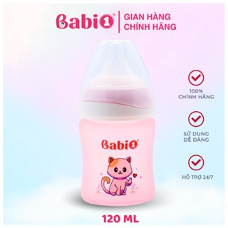 Bình Sữa Sơ Sinh Babi 1 Thủy Tinh Cảm Biến Nhiệt Báo Nóng, Chống Sặc Cho Bé Từ 0 Tháng Tuổi 60/120ml