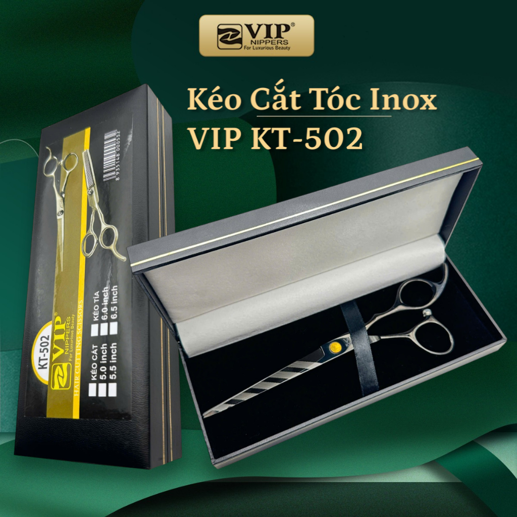 Kéo Cắt Tóc- Kéo Tỉa Inox Cao Cấp VIP, KT-502