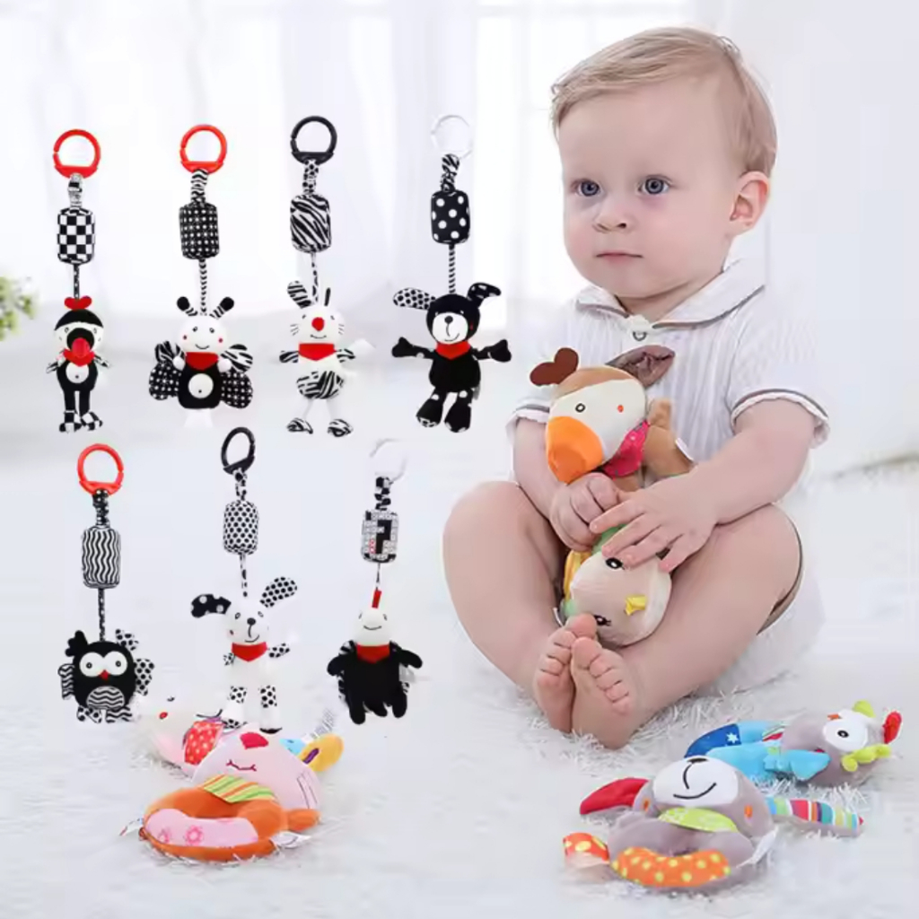 Ảnh Lục Lạc Treo Nôi Cho Bé - Thú Nhồi Bông Treo Xe Đẩy Em Bé Có Chuông Size To 2