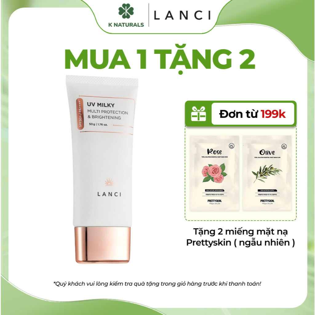Ảnh Sữa chống nắng Lanci UV Milky Multi Protection & Brightening 50g làm sáng ngừa tia UV giúp bảo vệ da 1