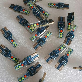 Bóng đèn led T10 giao thông, bóng đờ mi led nháy 7 màu cực đẹp. Điện 12v và 24v (giá 1 chiếc)