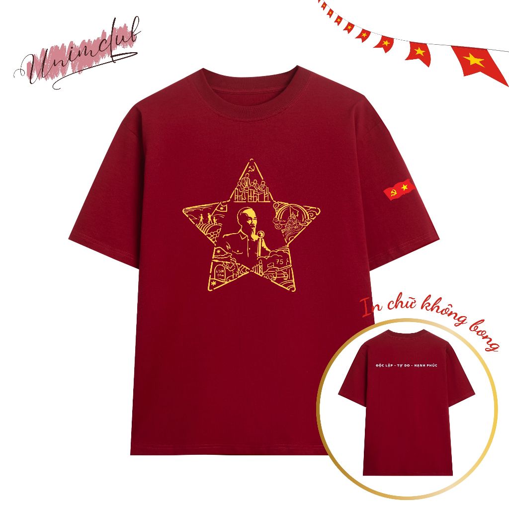 [IN 6D HỎA TỐC] Áo Cờ Đỏ Sao Vàng In Hình Độc Lập Tự Do Unisex Hot Trend Áo 30/4 Cờ Việt Nam Vải Cotton Việt Premium