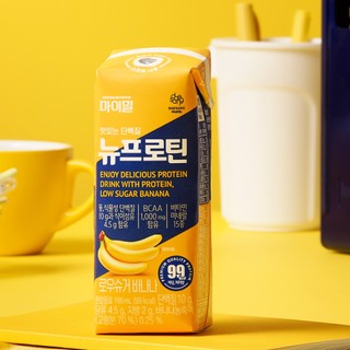 Sữa đạm pha sẵn DAESANG WELLIFE Mymeal Nu Protein Banana Low Sugar Low Fat vị chuối 190ml set 16 hộp