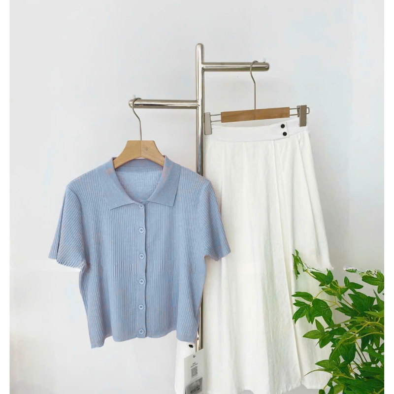 40-105KG Áo Thun Nữ Cổ Polo Len Mềm Mịn Thời Trang Bigsize - Mã 52