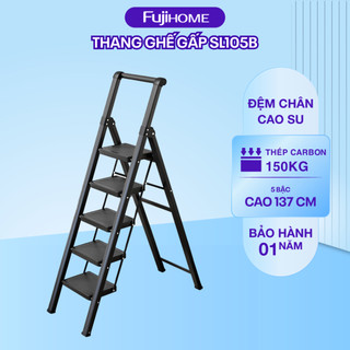 Thang ghế gấp gọn FUJIHOME SL105B bản to 5 bậc tiện lợi - Công nghệ đúc mờ - Chống thấm nước - Gấp gọn thông minh