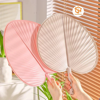 Quạt lá cọ nhựa PP 0121, Quạt lá đuôi mèo cỡ lớn bằng nhựa Cam Homeware