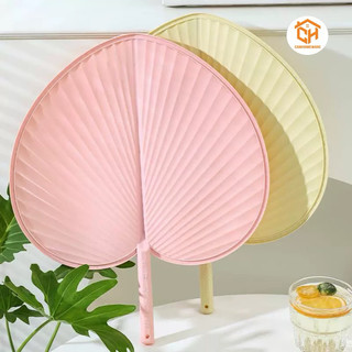 Quạt lá cọ nhựa PP 0121, Quạt lá đuôi mèo cỡ lớn bằng nhựa Cam Homeware