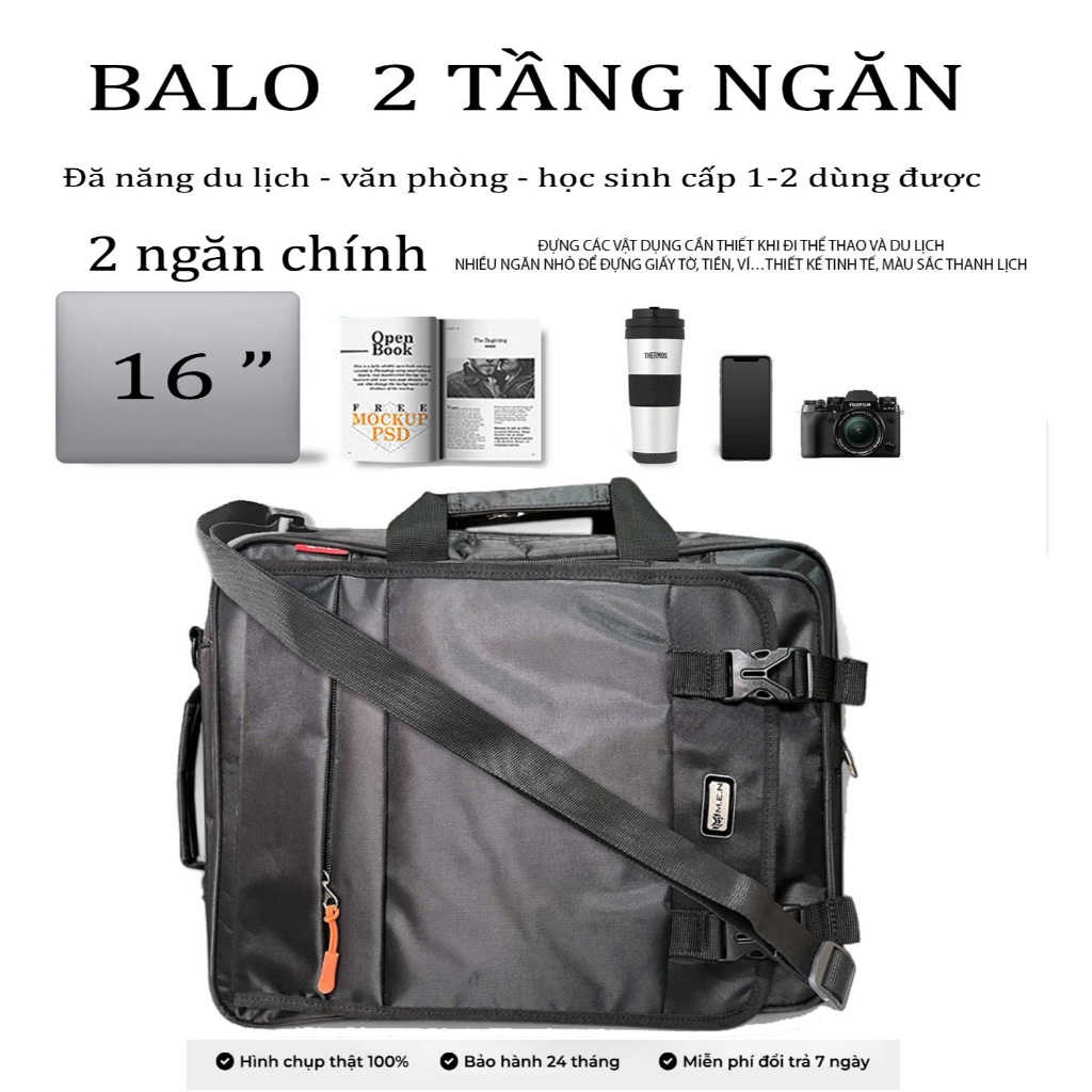 Cặp đa năng Học sinh đa năng đeo balo FLK Thái Shalla (đen)