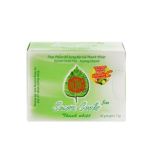 Bột sủi Sensa Cools Fizz Hương Chanh - Thanh nhiệt, bổ sung vitamin C (Hộp 6 gói x 7g)