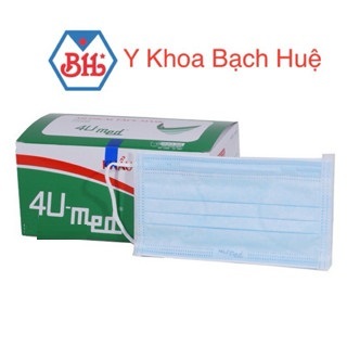 Khẩu trang y tế 4U med, khẩu trang kháng khuẩn 3 lớp