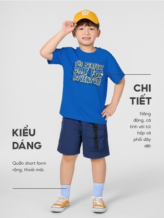 [SALE OFF] Quần Short Trẻ Em YODY Quần bé trai Túi Hộp, Chất Vải Gió Mềm BKCS25S010