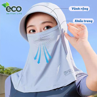 Mũ Chống Nắng Trùm Đầu Tích Hợp Khẩu Trang Che Cổ Chống Tia UV Có Lỗ Thoáng Khí Xuân Hè 2025
