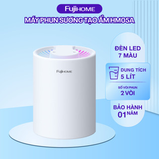 Máy phun sương, xông tinh dầu FUJIHOME HM05A  dung tích lớn 2 vòi phun, tích hợp đèn Led 7 màu