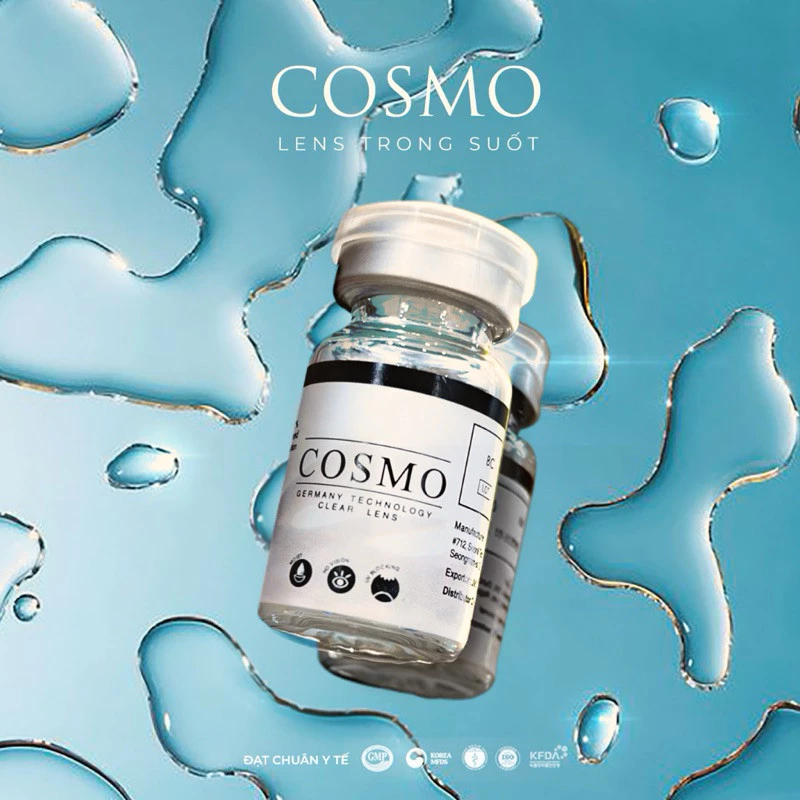 Lens Cận Trong Suốt COSMO Cao Cấp, Kính Áp Tròng Phù Hợp Với Mắt Nhạy Cảm Có Độ Cận Từ 0-15 Độ