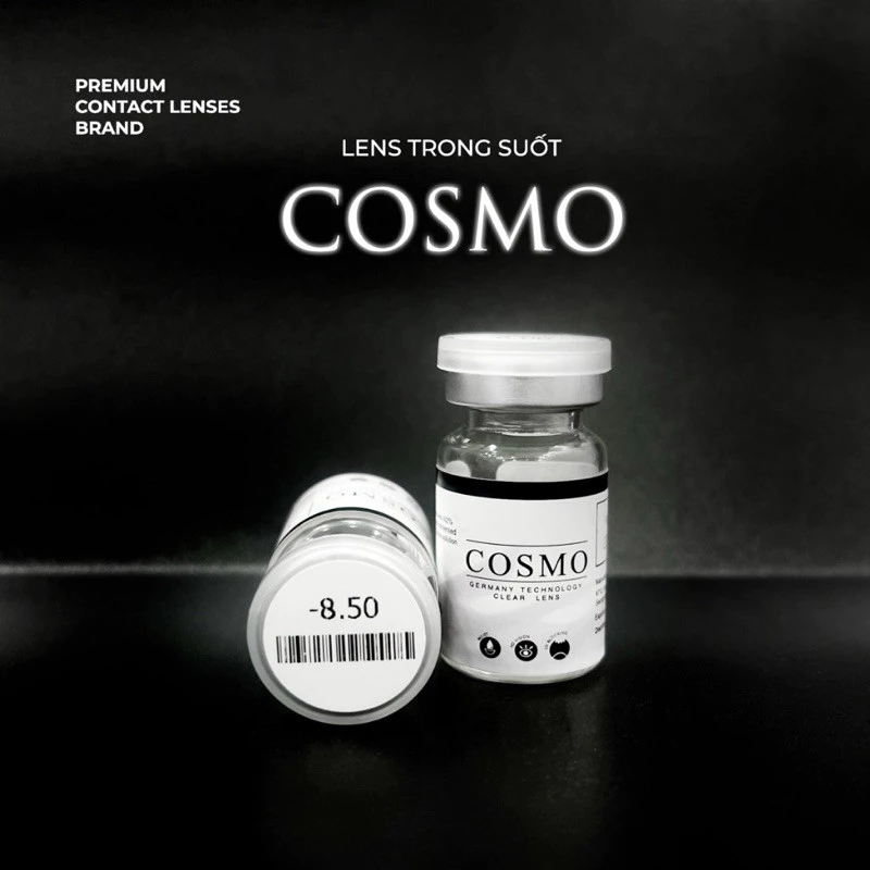 Lens Cận Trong Suốt COSMO Cao Cấp, Kính Áp Tròng Phù Hợp Với Mắt Nhạy Cảm Có Độ Cận Từ 0-15 Độ