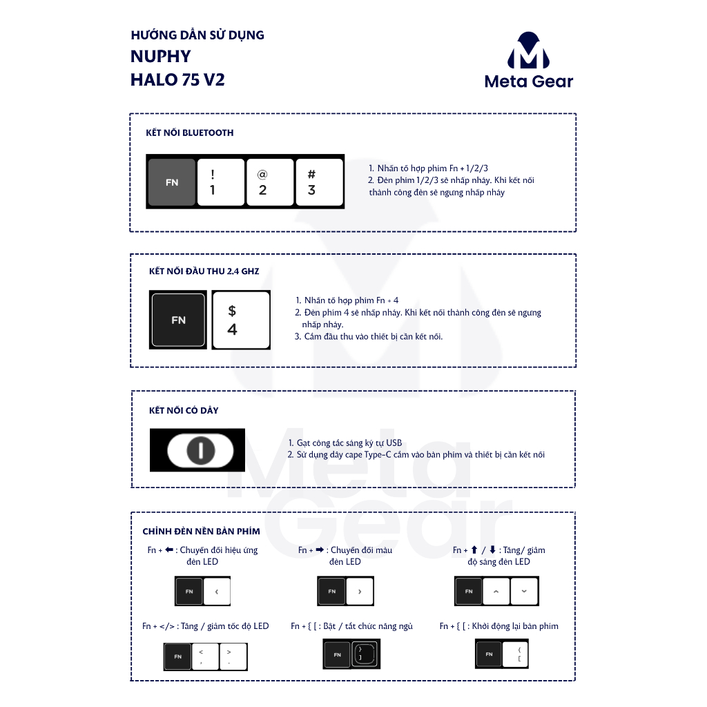 Bàn phím cơ Nuphy Halo75 V2, Nuphy Halo  75 V2 - QMK/Via - 3 Mode kết nối - Hàng chính hãng - Bảo hành 12 tháng