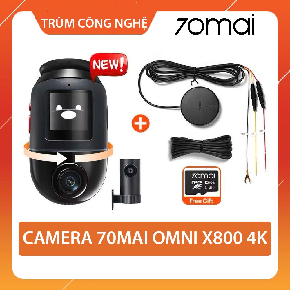 Camera hành trình 70MAI X800 OMNI 4K Xoay 360° - BẢN QUỐC TẾ, Tặng thẻ ...