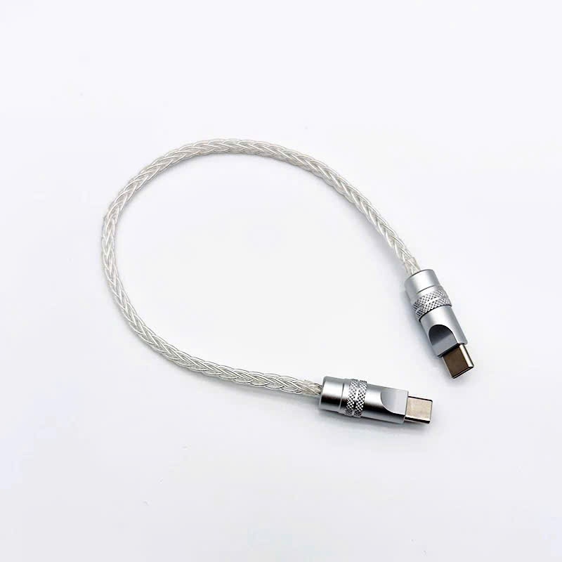 Dây Cáp Sạc Nhanh 60W PD - Ngắn 25cm - Type C to C/ Type C to L - Bện 8 sợi mềm - Bảo Hành 6 Tháng