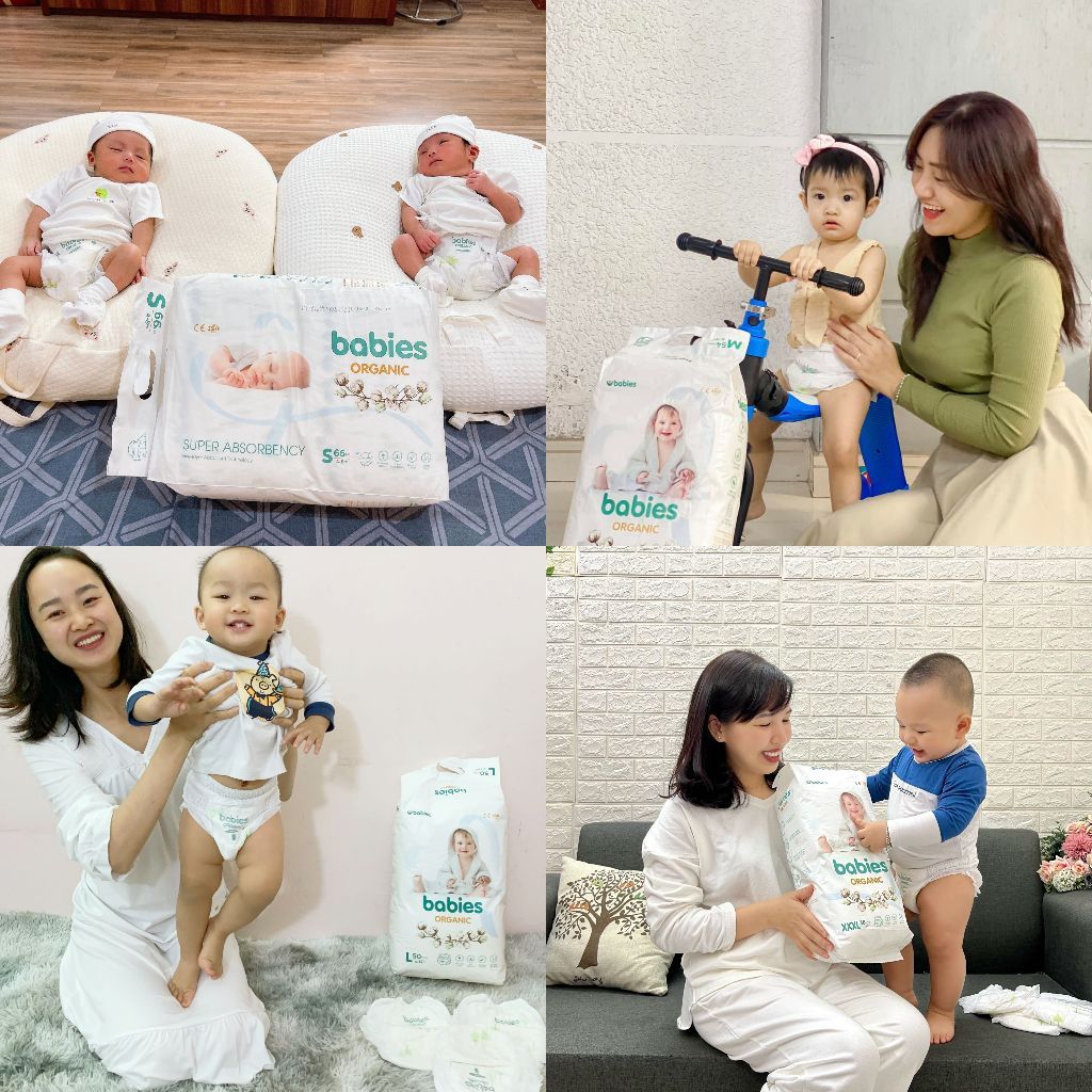 Ảnh Tã/Bỉm BABIES ORGANIC Size Quần M (6-11Kg) 54 Miếng, Thương Hiệu Việt, Siêu Mềm Mịn, Thấm Hút 1400ml 4
