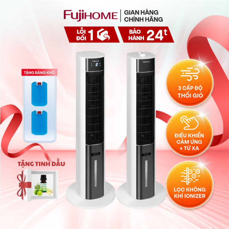 Ảnh Quạt tháp hơi nước lọc không khí FUJIHOME Màn led hiển thị, điều khiển từ xa, bảo hành 24 tháng 1