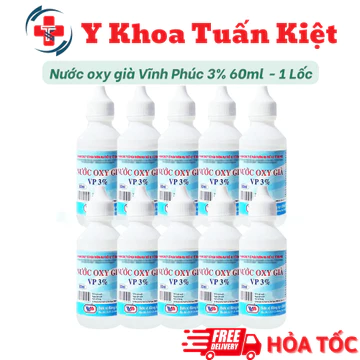 ✅ (Lốc 10 chai) Nước oxy già Vĩnh Phúc 3% 60ml